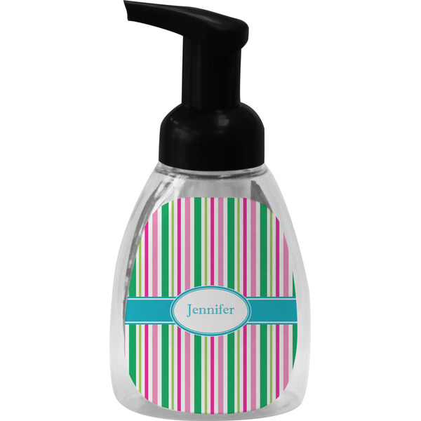 Custom Grosgrain Stripe Foam Soap Bottle - Black (Personalized)