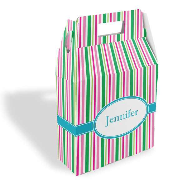 Custom Grosgrain Stripe Gable Favor Box (Personalized)