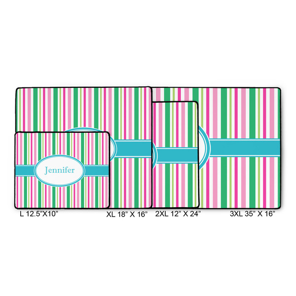 Grosgrain Stripe Gaming Mats - SIZE CHART