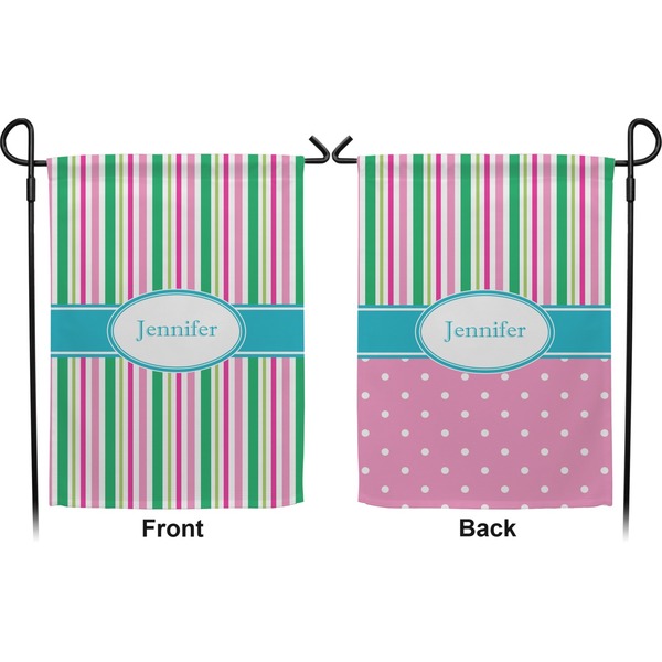 Grosgrain Stripe Garden Flag - Double Sided Front and Back