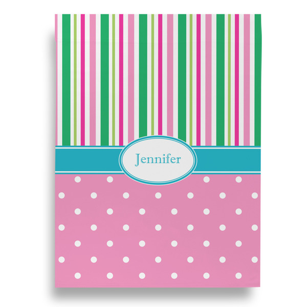 Grosgrain Stripe Garden Flags - Large - Double Sided - BACK