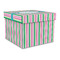 Grosgrain Stripe Gift Box with Lid - Canvas Wrapped - Large (Personalized)