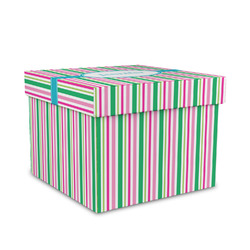 Grosgrain Stripe Gift Box with Lid - Canvas Wrapped - Medium (Personalized)