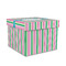 Grosgrain Stripe Gift Boxes with Lid - Canvas Wrapped - Medium - Front/Main