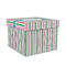 Grosgrain Stripe Gift Box with Lid - Canvas Wrapped - Medium (Personalized)