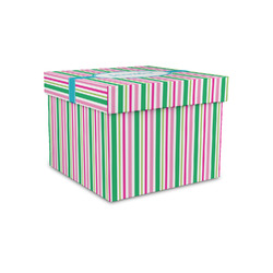 Grosgrain Stripe Gift Box with Lid - Canvas Wrapped - Small (Personalized)