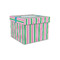 Grosgrain Stripe Gift Boxes with Lid - Canvas Wrapped - Small - Front/Main