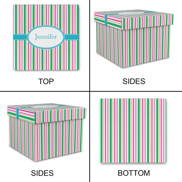Grosgrain Stripe Gift Boxes with Lid - Canvas Wrapped - X-Large - Approval