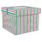 Grosgrain Stripe Gift Boxes with Lid - Canvas Wrapped - X-Large - Front/Main