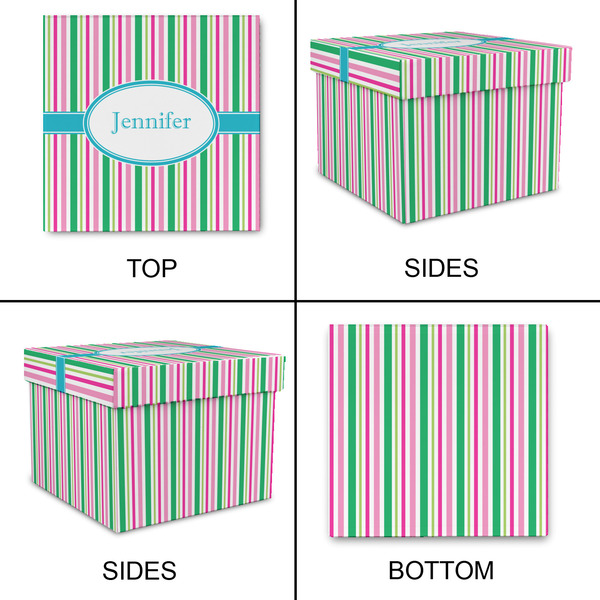 Grosgrain Stripe Gift Boxes with Lid - Canvas Wrapped - XX-Large - Approval