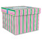 Grosgrain Stripe Gift Box with Lid - Canvas Wrapped - XX-Large (Personalized)