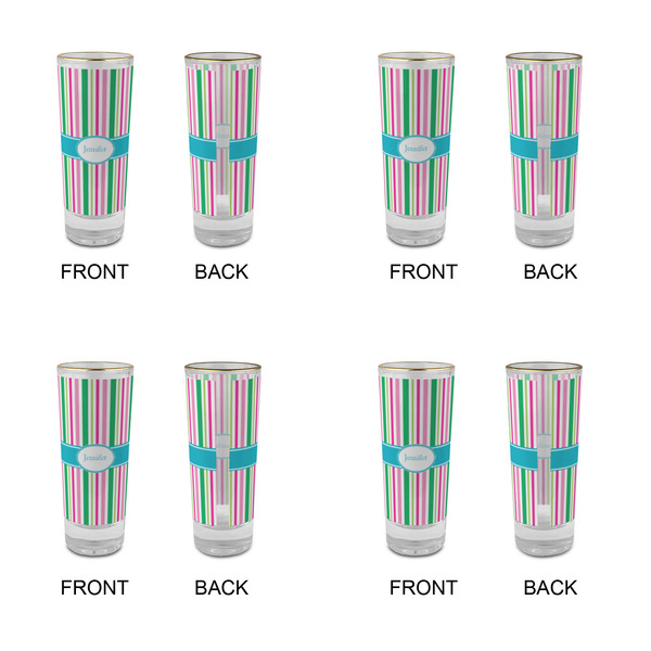 Grosgrain Stripe Glass Shot Glass - 2 oz - Set of 4 - APPROVAL