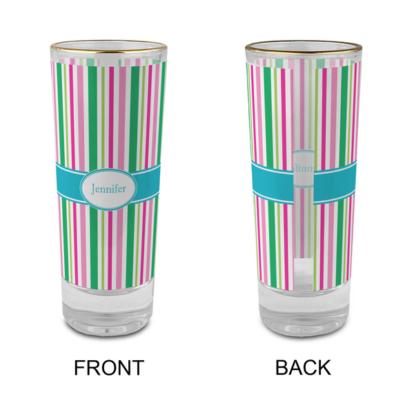 Grosgrain Stripe Glass Shot Glass - 2 oz - Single - APPROVAL