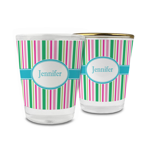Custom Grosgrain Stripe Glass Shot Glass - 1.5 oz (Personalized)