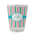 Grosgrain Stripe Glass Shot Glass - 1.5 oz - Set of 4 (Personalized)
