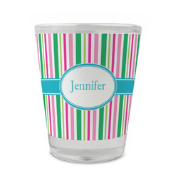 Grosgrain Stripe Glass Shot Glass - 1.5 oz - Set of 4 (Personalized)