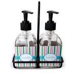 Grosgrain Stripe Glass Soap & Lotion Bottles (Personalized)