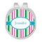 Grosgrain Stripe Golf Ball Marker - Hat Clip - Silver