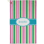 Grosgrain Stripe Golf Towel - Poly-Cotton Blend - Small w/ Name or Text