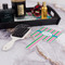 Grosgrain Stripe Hand Mirror - With Hair Brush