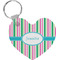 Grosgrain Stripe Heart Plastic Keychain w/ Name or Text