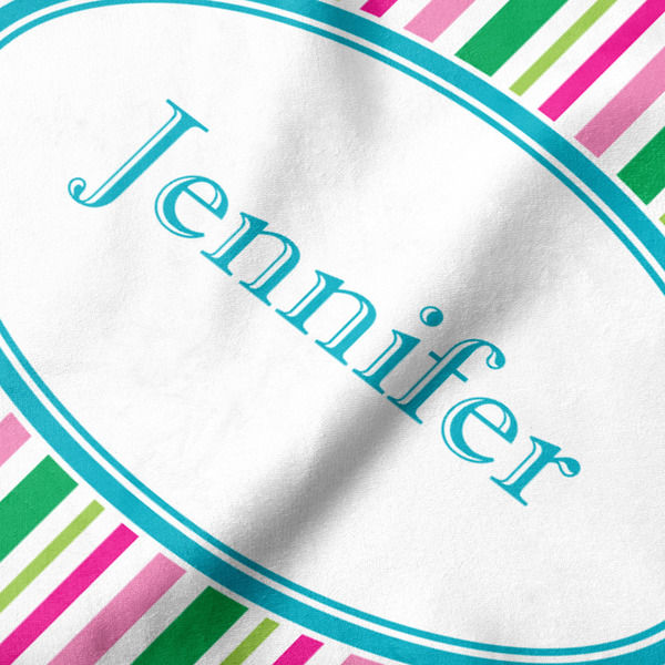 Grosgrain Stripe Hooded Baby Towel- Detail Close Up