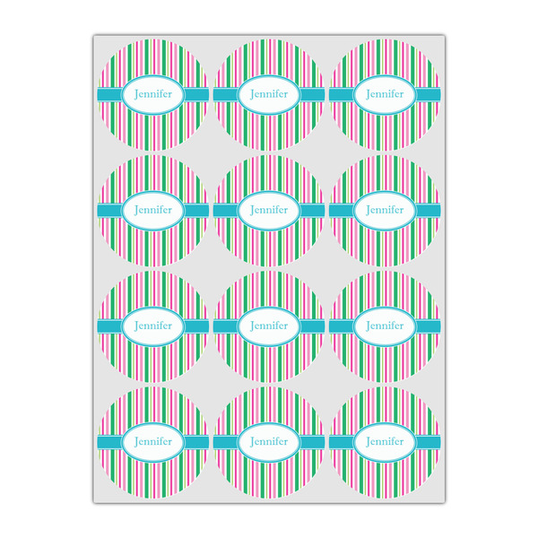 Grosgrain Stripe Icing Circle - Small - Set of 12