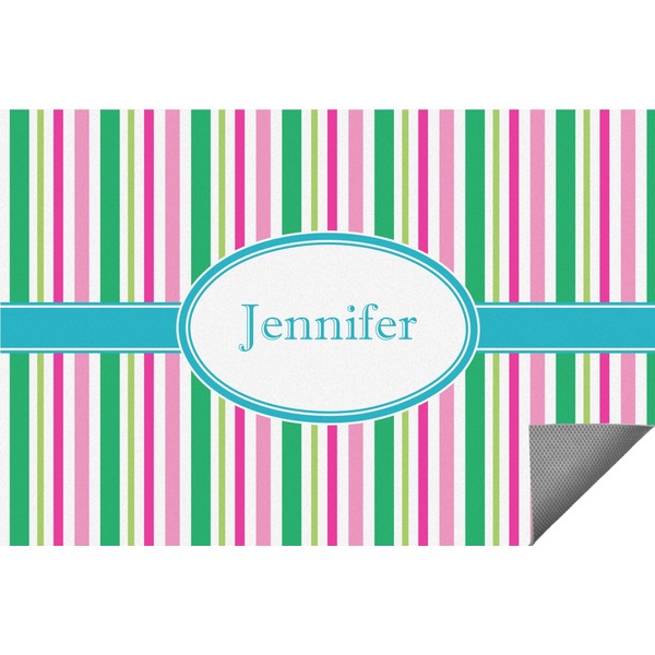 Custom Grosgrain Stripe Indoor / Outdoor Rug - 3'x5' (Personalized)