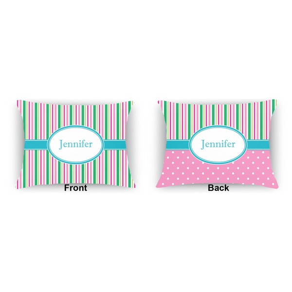 Grosgrain Stripe  Indoor Rectangular Burlap Pillow (Front and Back)