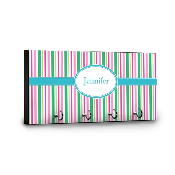 Grosgrain Stripe Key Hanger - Front View with Hooks