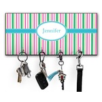 Grosgrain Stripe Key Hanger w/ 4 Hooks w/ Name or Text