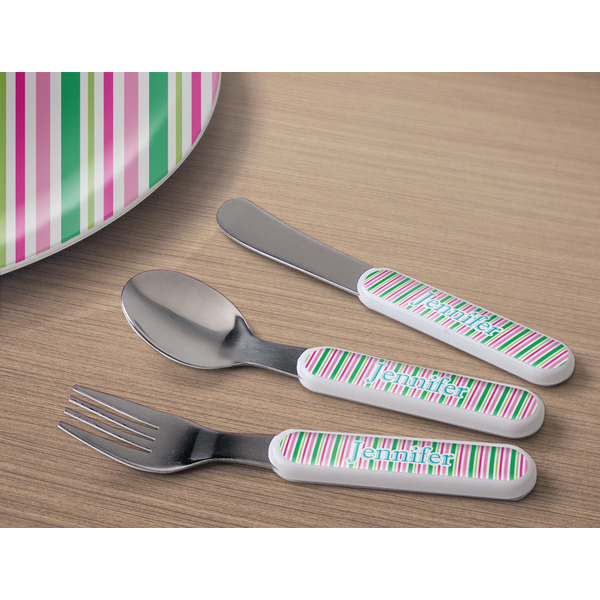 Grosgrain Stripe Kids Flatware w/ Plate
