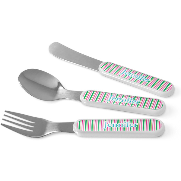 Custom Grosgrain Stripe Kid's Flatware (Personalized)