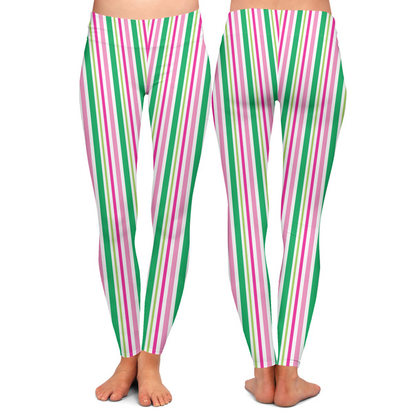 Grosgrain Stripe Ladies Leggings - Front and Back