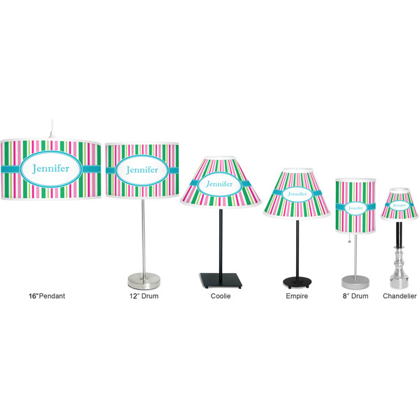 Grosgrain Stripe Lamp Full View Size Comparison