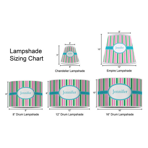 Grosgrain Stripe Lampshade Sizing Chart