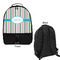 Grosgrain Stripe Large Backpack - Black - Front & Back View