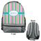 Grosgrain Stripe Large Backpack - Gray - Front & Back View