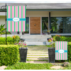 Grosgrain Stripe Large Garden Flag - Single Sided (Personalized)