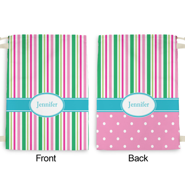 Grosgrain Stripe Large Laundry Bag - Front & Back View