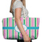 Grosgrain Stripe Large Rope Tote Bag - In Context View