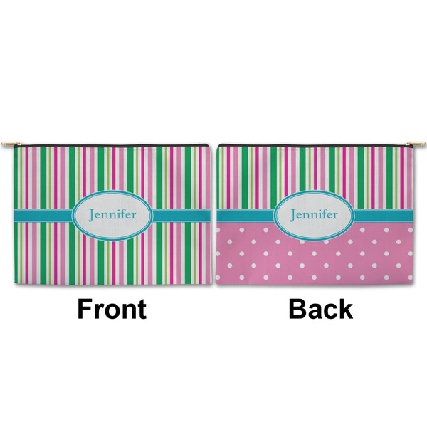 Grosgrain Stripe Large Zipper Pouch Approval (Front and Back)