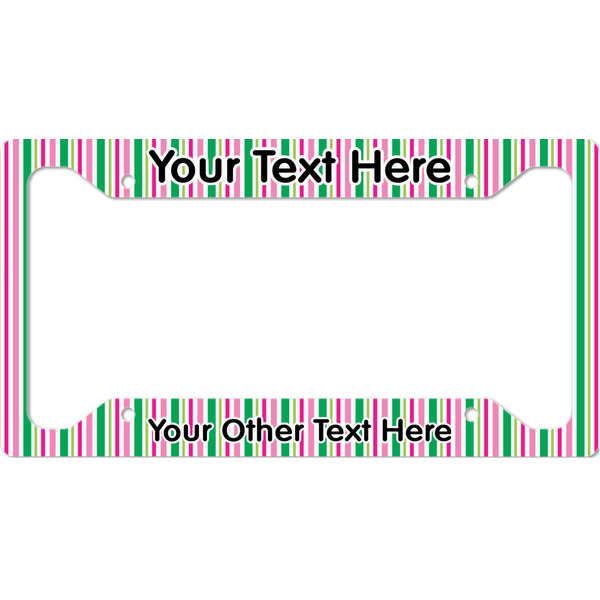 Custom Grosgrain Stripe License Plate Frame - Style A (Personalized)