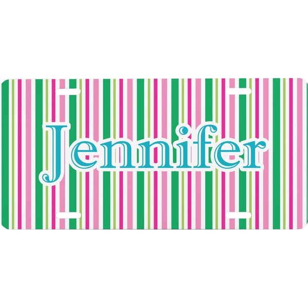 Custom Grosgrain Stripe Front License Plate (Personalized)