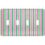 Grosgrain Stripe Light Switch Cover (4 Toggle Plate)