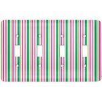 Grosgrain Stripe Light Switch Cover (4 Toggle Plate)