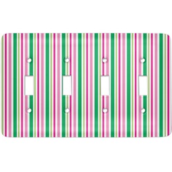 Grosgrain Stripe Light Switch Cover (4 Toggle Plate)