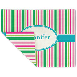 Grosgrain Stripe Double-Sided Linen Placemat - Single w/ Name or Text