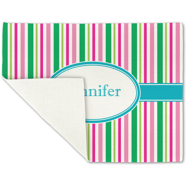 Grosgrain Stripe Linen Placemat - Folded Corner (single side)
