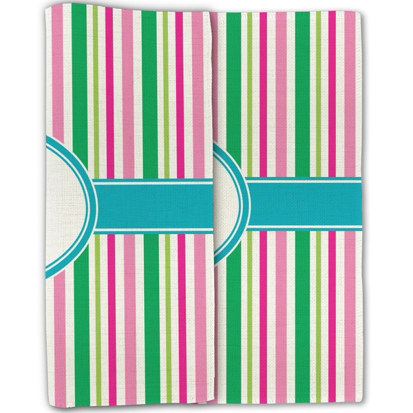 Grosgrain Stripe Linen Placemat - Folded Half (double sided)